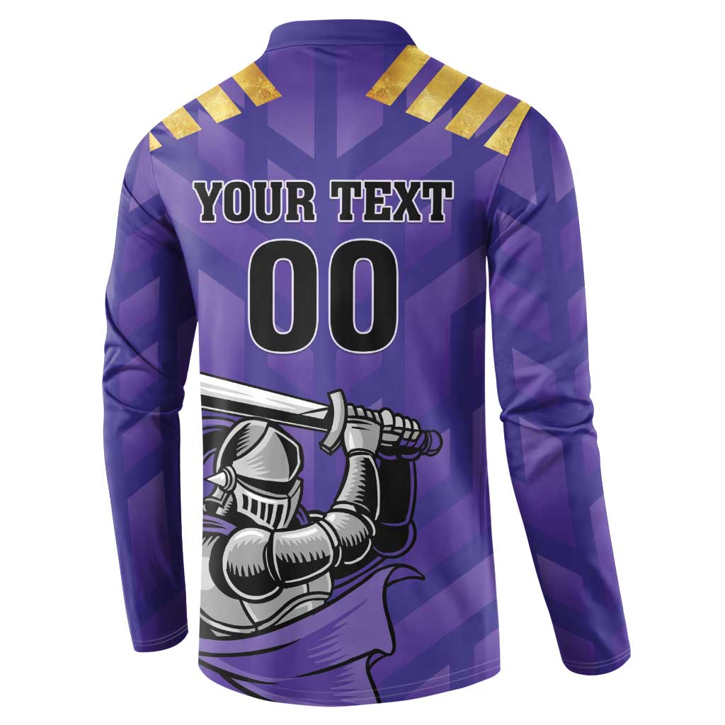 Custom Quetta Cricket Gladiators Button Sweatshirt One Force Purple Force - Wonder Print Shop