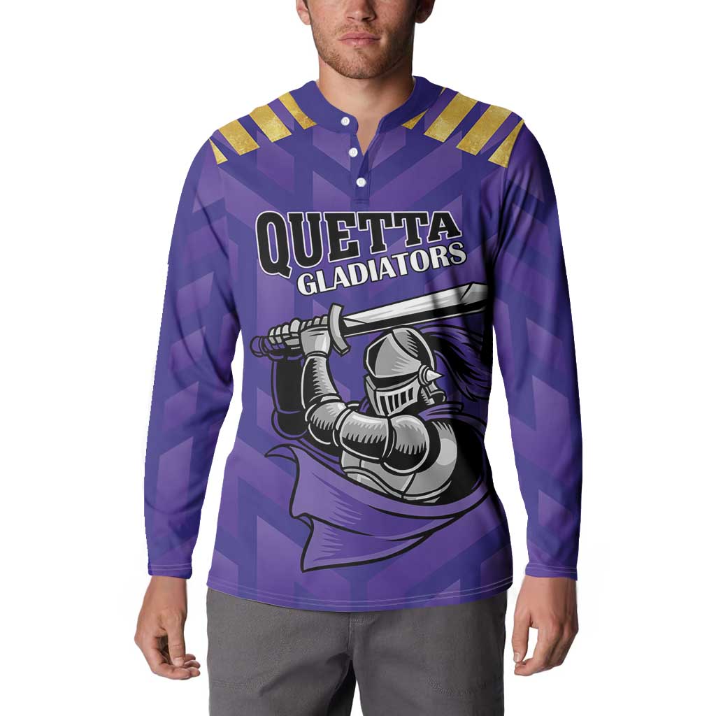 Custom Quetta Cricket Gladiators Button Sweatshirt One Force Purple Force - Wonder Print Shop