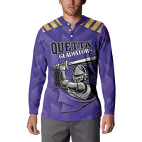 Custom Quetta Cricket Gladiators Button Sweatshirt One Force Purple Force - Wonder Print Shop