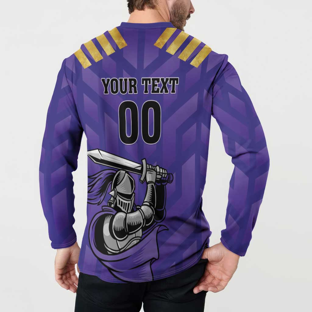 Custom Quetta Cricket Gladiators Button Sweatshirt One Force Purple Force - Wonder Print Shop