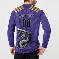 Custom Quetta Cricket Gladiators Button Sweatshirt One Force Purple Force - Wonder Print Shop