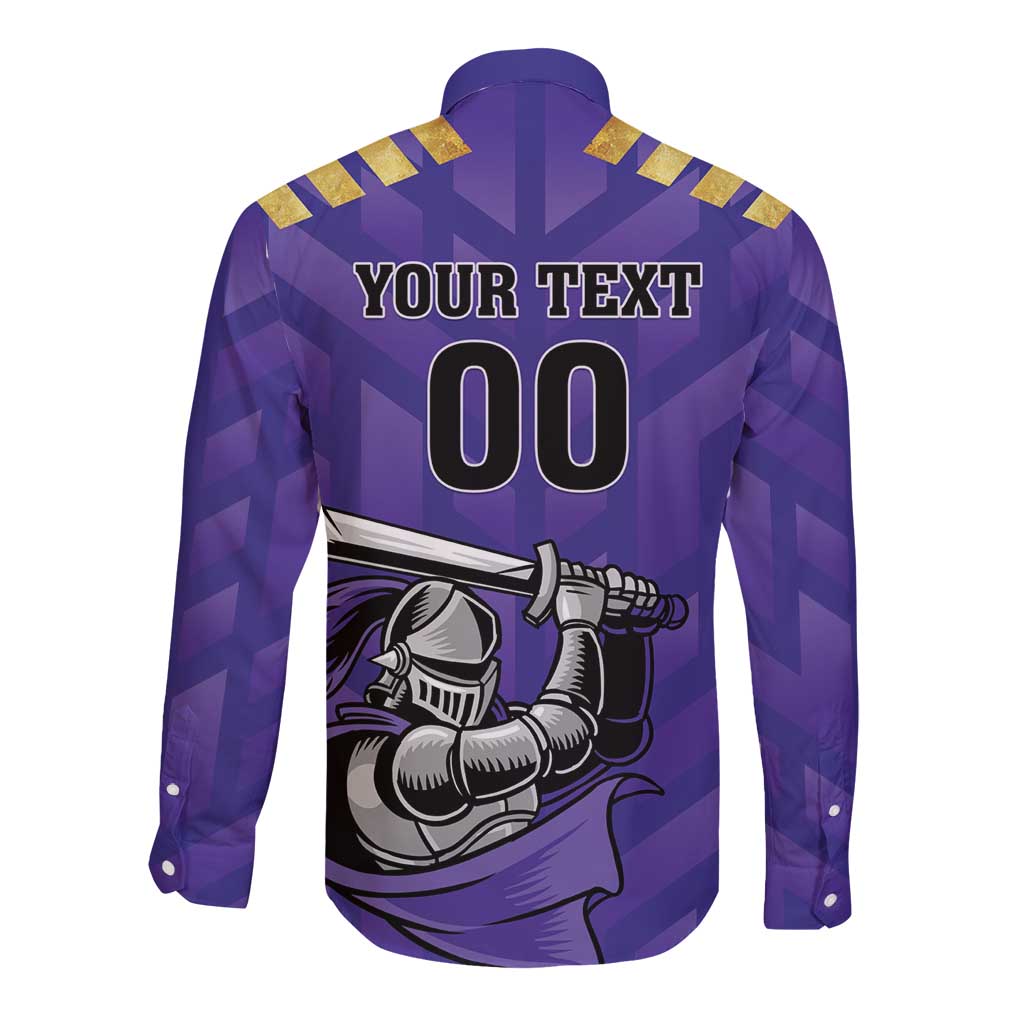Custom Quetta Cricket Gladiators Long Sleeve Button Shirt One Force Purple Force - Wonder Print Shop