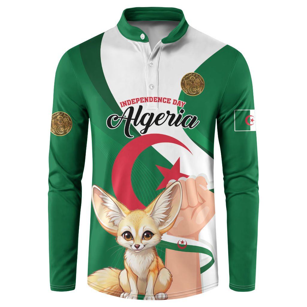 Personalized Algeria Fennec Fox Button Sweatshirt Happy Independence Day