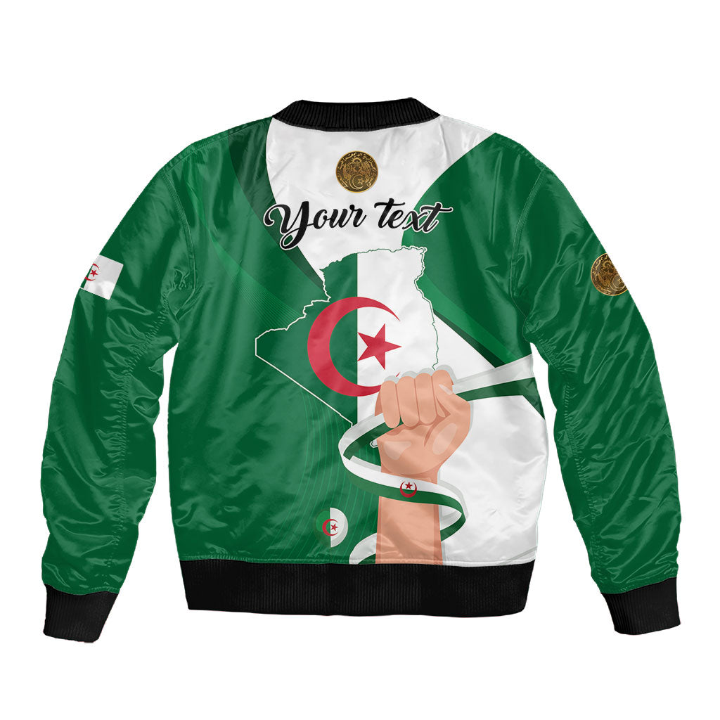Personalized Algeria Fennec Fox Sleeve Zip Bomber Jacket Happy Independence Day
