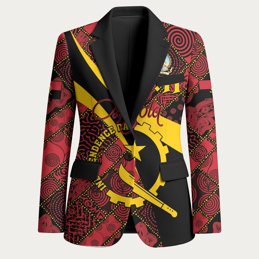 Personalized Angola Samakaka Pattern Blazer Happy Independence Day