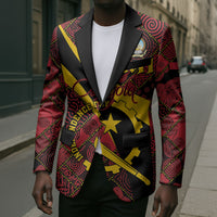Personalized Angola Samakaka Pattern Blazer Happy Independence Day
