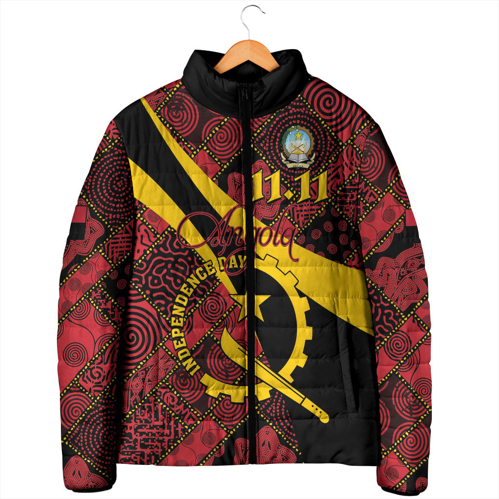 Personalized Angola Samakaka Pattern Padded Jacket Happy Independence Day
