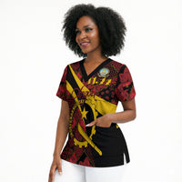 Personalized Angola Samakaka Pattern Scrub Top Happy Independence Day