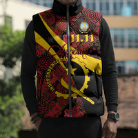Personalized Angola Samakaka Pattern Sleeveless Puffer Jacket Happy Independence Day