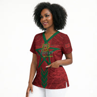 Personalized Morocco 1956 Scrub Top Happy Independence Day