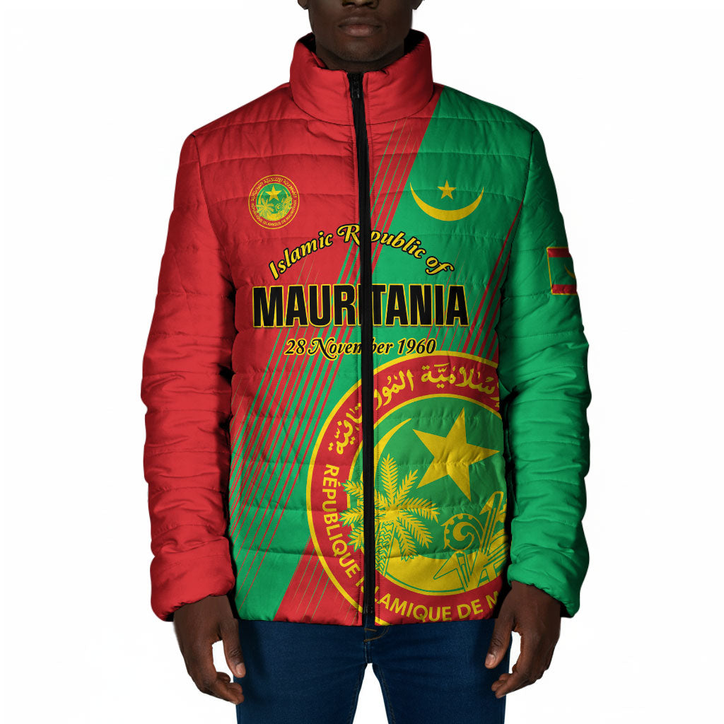 Personalized Islamic Republic of Mauritania Padded Jacket Happy Independence Day