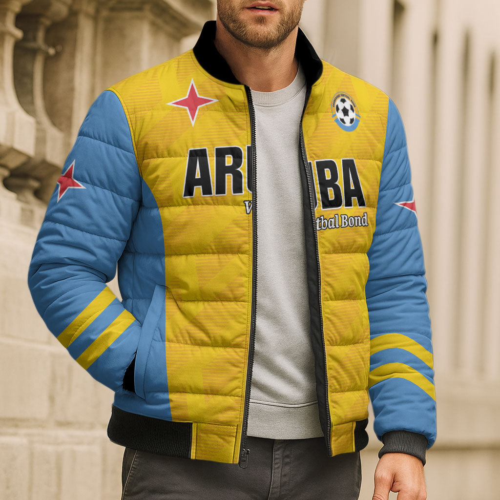 Custom Football Aruba 2026 Bomber Puffer Jacket Arubaans Come On