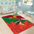 Suriname Independence Day Area Rug Lesser Kiskadee With Scarlet Jungle Flame Flower - Wonder Print Shop