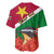 Personalised Suriname Independence Day Baseball Jersey Lesser Kiskadee With Scarlet Jungle Flame Flower - Wonder Print Shop