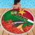 Suriname Independence Day Beach Blanket Lesser Kiskadee With Scarlet Jungle Flame Flower - Wonder Print Shop