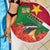 Suriname Independence Day Beach Blanket Lesser Kiskadee With Scarlet Jungle Flame Flower - Wonder Print Shop