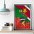 Suriname Independence Day Canvas Wall Art Lesser Kiskadee With Scarlet Jungle Flame Flower - Wonder Print Shop