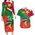 Personalised Suriname Independence Day Couples Matching Long Sleeve Bodycon Dress and Hawaiian Shirt Lesser Kiskadee With Scarlet Jungle Flame Flower - Wonder Print Shop