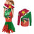 personalised-suriname-independence-day-couples-matching-mermaid-dress-and-long-sleeve-button-shirt-lesser-kiskadee-with-scarlet-jungle-flame-flower