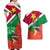 Personalised Suriname Independence Day Couples Matching Off Shoulder Maxi Dress and Hawaiian Shirt Lesser Kiskadee With Scarlet Jungle Flame Flower - Wonder Print Shop