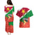 Personalised Suriname Independence Day Couples Matching Puletasi Dress and Hawaiian Shirt Lesser Kiskadee With Scarlet Jungle Flame Flower - Wonder Print Shop