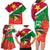 Personalised Suriname Independence Day Family Matching Long Sleeve Bodycon Dress and Hawaiian Shirt Lesser Kiskadee With Scarlet Jungle Flame Flower - Wonder Print Shop