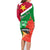 Personalised Suriname Independence Day Family Matching Long Sleeve Bodycon Dress and Hawaiian Shirt Lesser Kiskadee With Scarlet Jungle Flame Flower - Wonder Print Shop