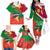 Personalised Suriname Independence Day Family Matching Off Shoulder Long Sleeve Dress and Hawaiian Shirt Lesser Kiskadee With Scarlet Jungle Flame Flower - Wonder Print Shop