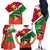 Personalised Suriname Independence Day Family Matching Off Shoulder Long Sleeve Dress and Hawaiian Shirt Lesser Kiskadee With Scarlet Jungle Flame Flower - Wonder Print Shop