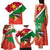 Personalised Suriname Independence Day Family Matching Tank Maxi Dress and Hawaiian Shirt Lesser Kiskadee With Scarlet Jungle Flame Flower - Wonder Print Shop