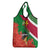 Personalised Suriname Independence Day Grocery Bag Lesser Kiskadee With Scarlet Jungle Flame Flower