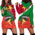 Personalised Suriname Independence Day Hoodie Dress Lesser Kiskadee With Scarlet Jungle Flame Flower - Wonder Print Shop