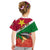 Personalised Suriname Independence Day Kid T Shirt Lesser Kiskadee With Scarlet Jungle Flame Flower - Wonder Print Shop