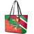 Suriname Independence Day Leather Tote Bag Lesser Kiskadee With Scarlet Jungle Flame Flower - Wonder Print Shop