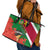 Suriname Independence Day Leather Tote Bag Lesser Kiskadee With Scarlet Jungle Flame Flower - Wonder Print Shop