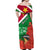 Personalised Suriname Independence Day Off Shoulder Maxi Dress Lesser Kiskadee With Scarlet Jungle Flame Flower - Wonder Print Shop