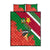 Suriname Independence Day Quilt Bed Set Lesser Kiskadee With Scarlet Jungle Flame Flower - Wonder Print Shop