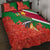 Suriname Independence Day Quilt Bed Set Lesser Kiskadee With Scarlet Jungle Flame Flower - Wonder Print Shop