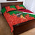 Suriname Independence Day Quilt Bed Set Lesser Kiskadee With Scarlet Jungle Flame Flower - Wonder Print Shop