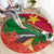 personalised-suriname-independence-day-round-carpet-lesser-kiskadee-with-scarlet-jungle-flame-flower