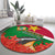 personalised-suriname-independence-day-round-carpet-lesser-kiskadee-with-scarlet-jungle-flame-flower