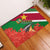 Suriname Independence Day Rubber Doormat Lesser Kiskadee With Scarlet Jungle Flame Flower - Wonder Print Shop