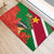 Suriname Independence Day Rubber Doormat Lesser Kiskadee With Scarlet Jungle Flame Flower - Wonder Print Shop