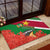 Suriname Independence Day Rubber Doormat Lesser Kiskadee With Scarlet Jungle Flame Flower - Wonder Print Shop