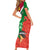 Personalised Suriname Independence Day Short Sleeve Bodycon Dress Lesser Kiskadee With Scarlet Jungle Flame Flower - Wonder Print Shop