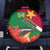 Suriname Independence Day Spare Tire Cover Lesser Kiskadee With Scarlet Jungle Flame Flower - Wonder Print Shop