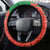 Suriname Independence Day Steering Wheel Cover Lesser Kiskadee With Scarlet Jungle Flame Flower - Wonder Print Shop