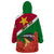 Personalised Suriname Independence Day Wearable Blanket Hoodie Lesser Kiskadee With Scarlet Jungle Flame Flower - Wonder Print Shop