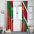 Suriname Independence Day Window Curtain Lesser Kiskadee With Scarlet Jungle Flame Flower - Wonder Print Shop