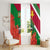 Suriname Independence Day Window Curtain Lesser Kiskadee With Scarlet Jungle Flame Flower - Wonder Print Shop